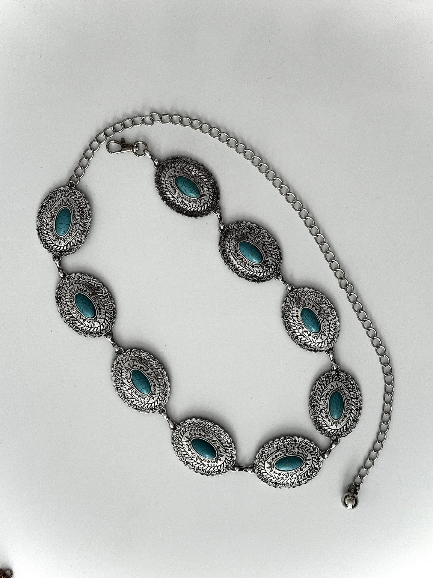 Disc Chain Belt with Stone Detail