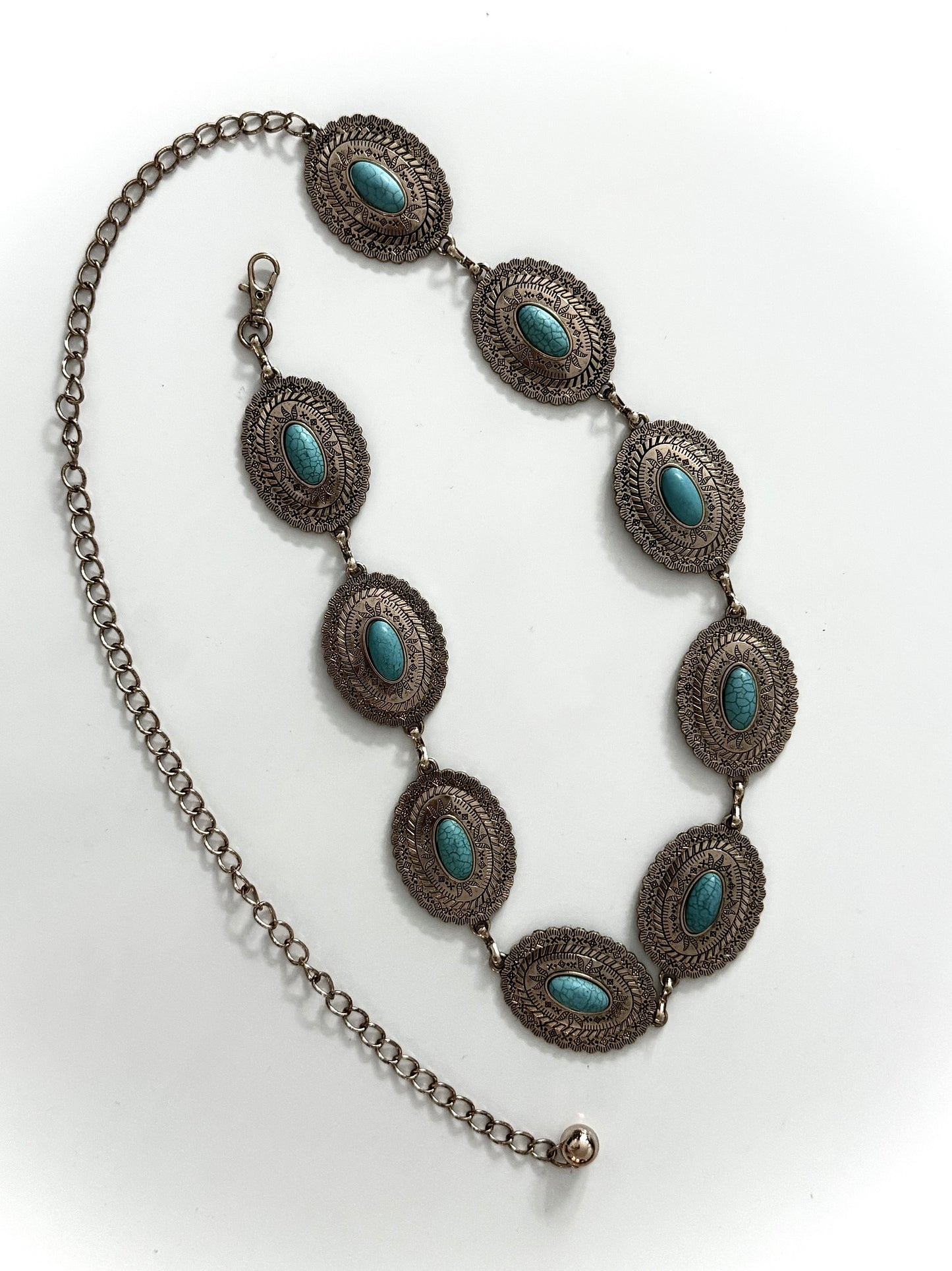 Disc Chain Belt with Stone Detail