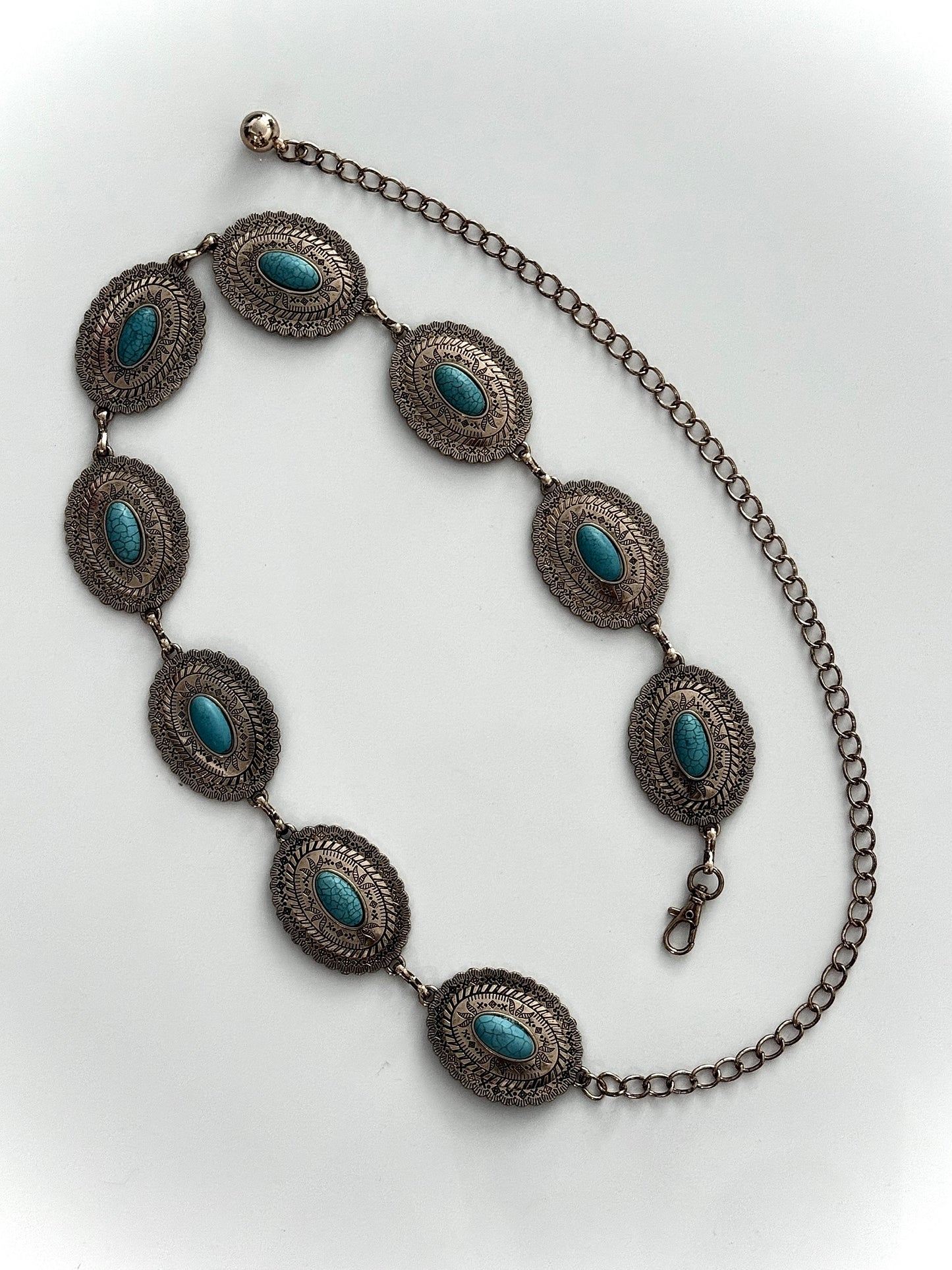 Disc Chain Belt with Stone Detail