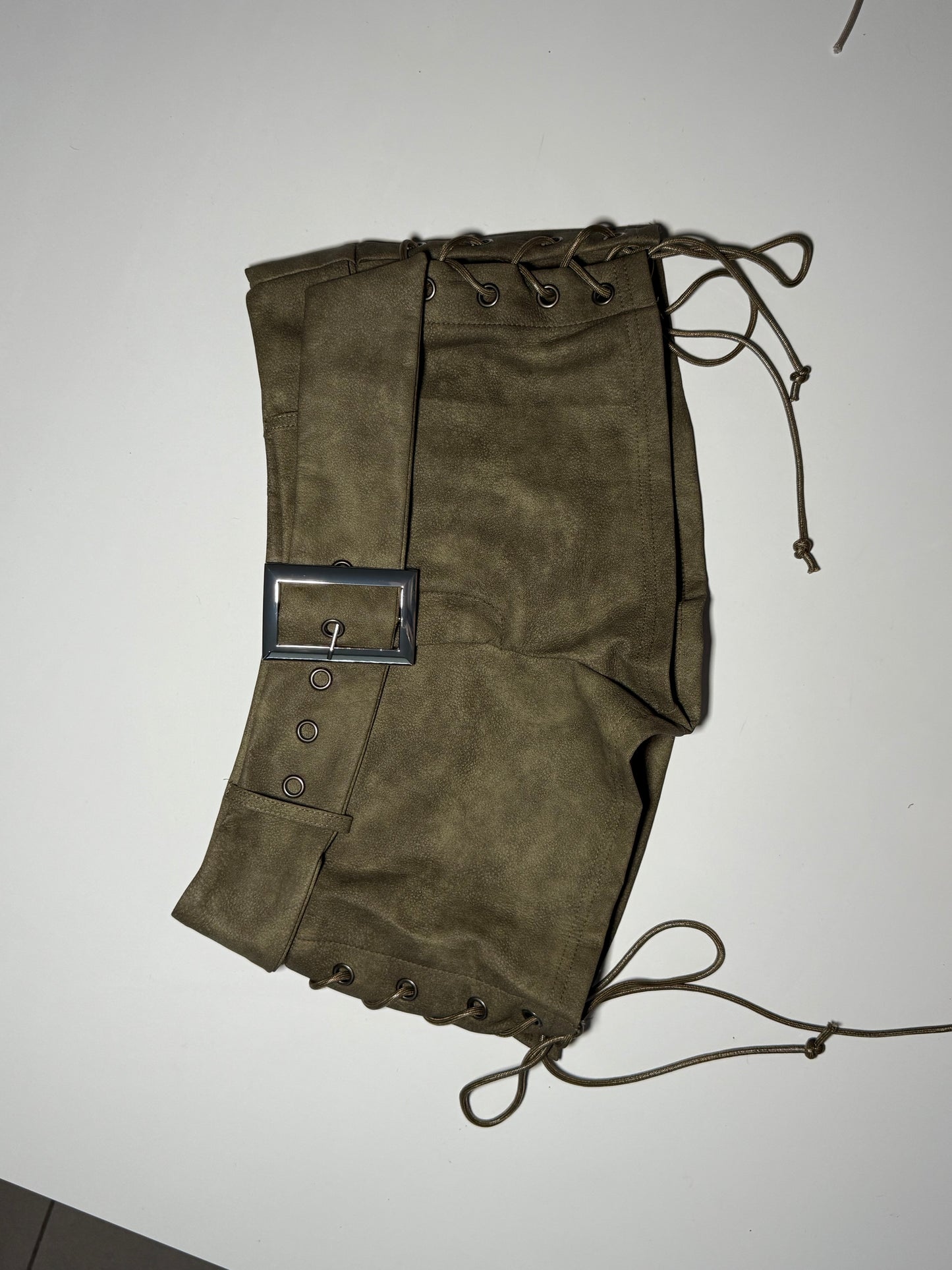 Lace Up Buckle Shorts