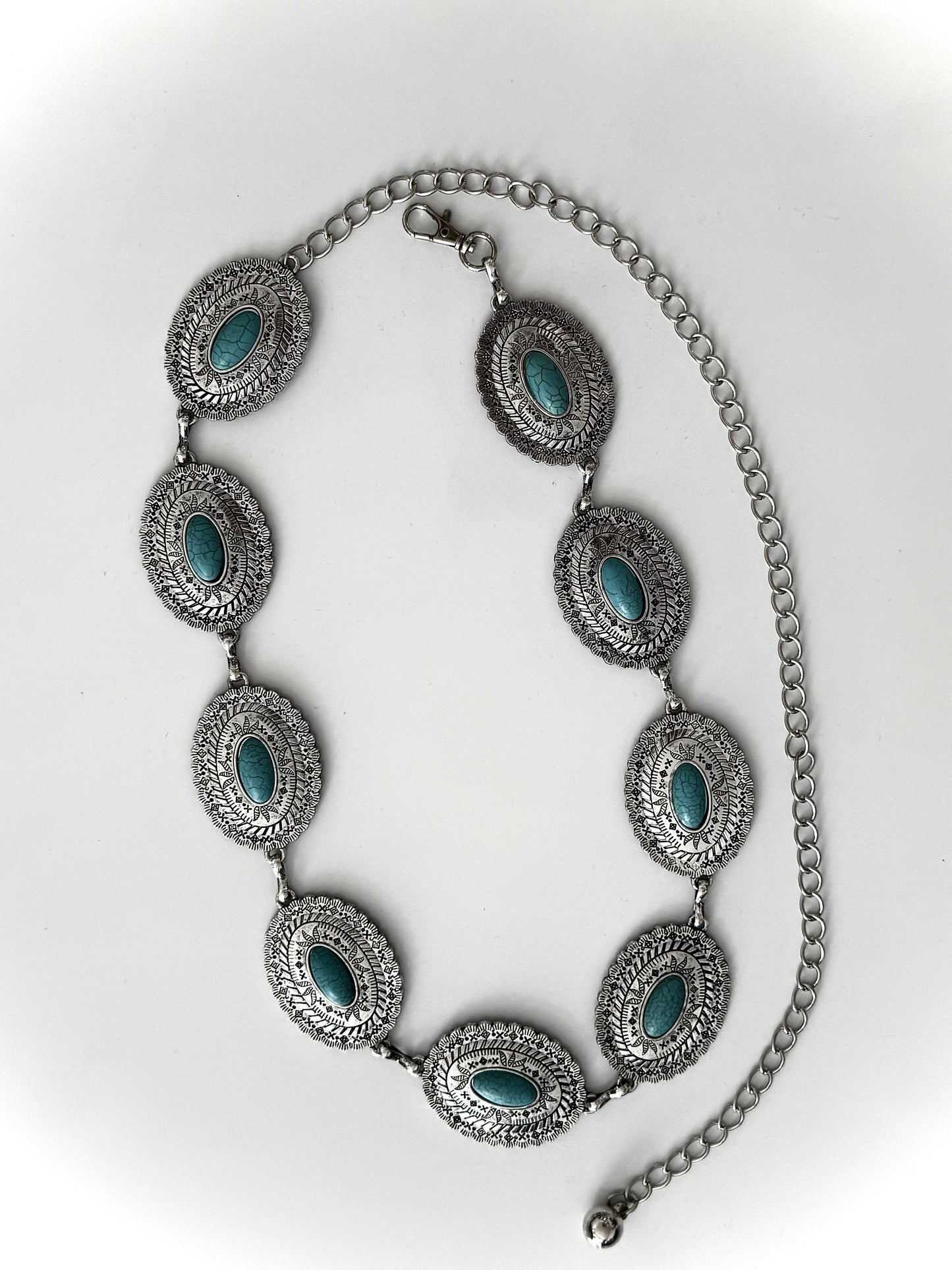 Disc Chain Belt with Stone Detail