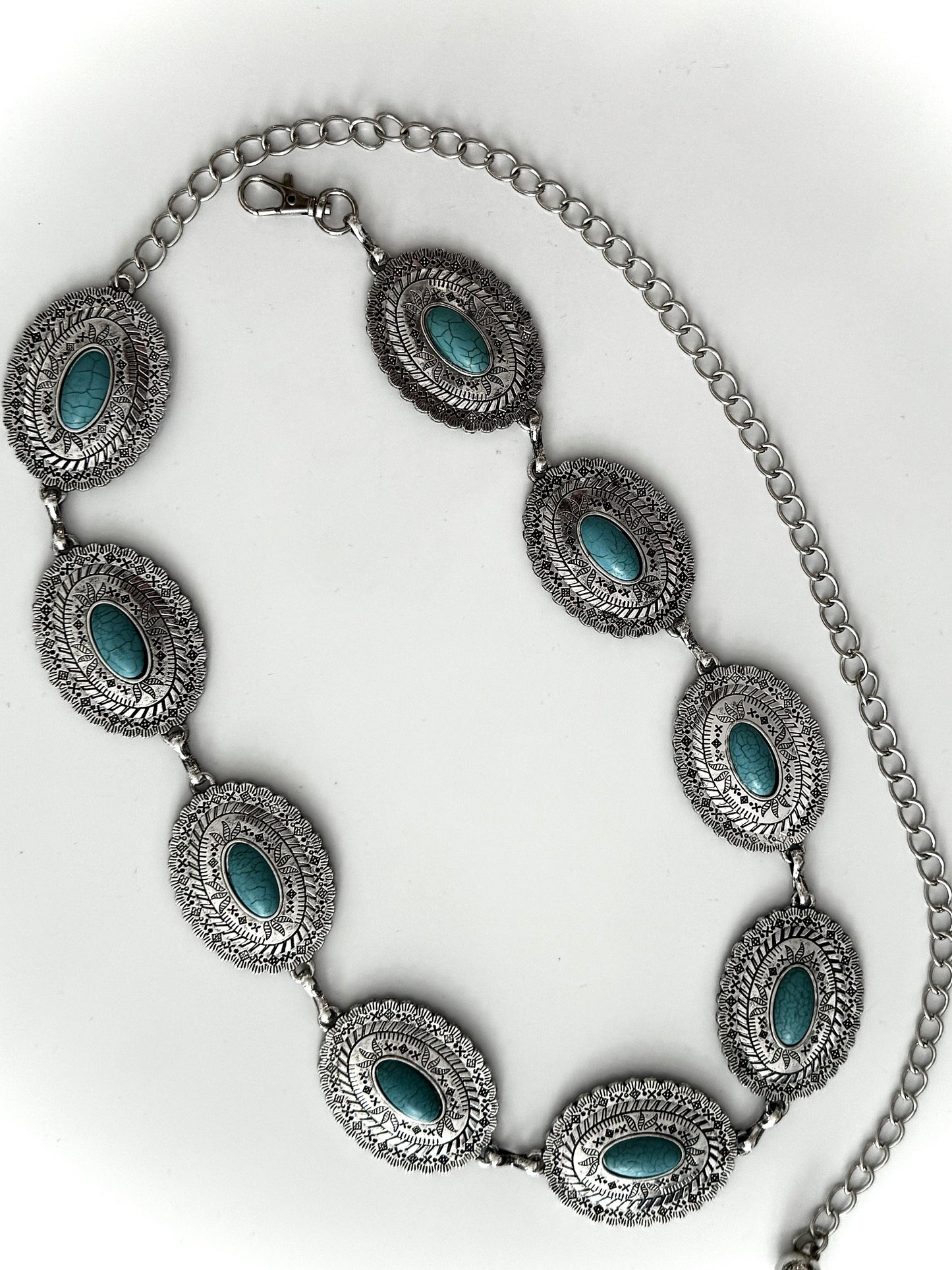 Disc Chain Belt with Stone Detail