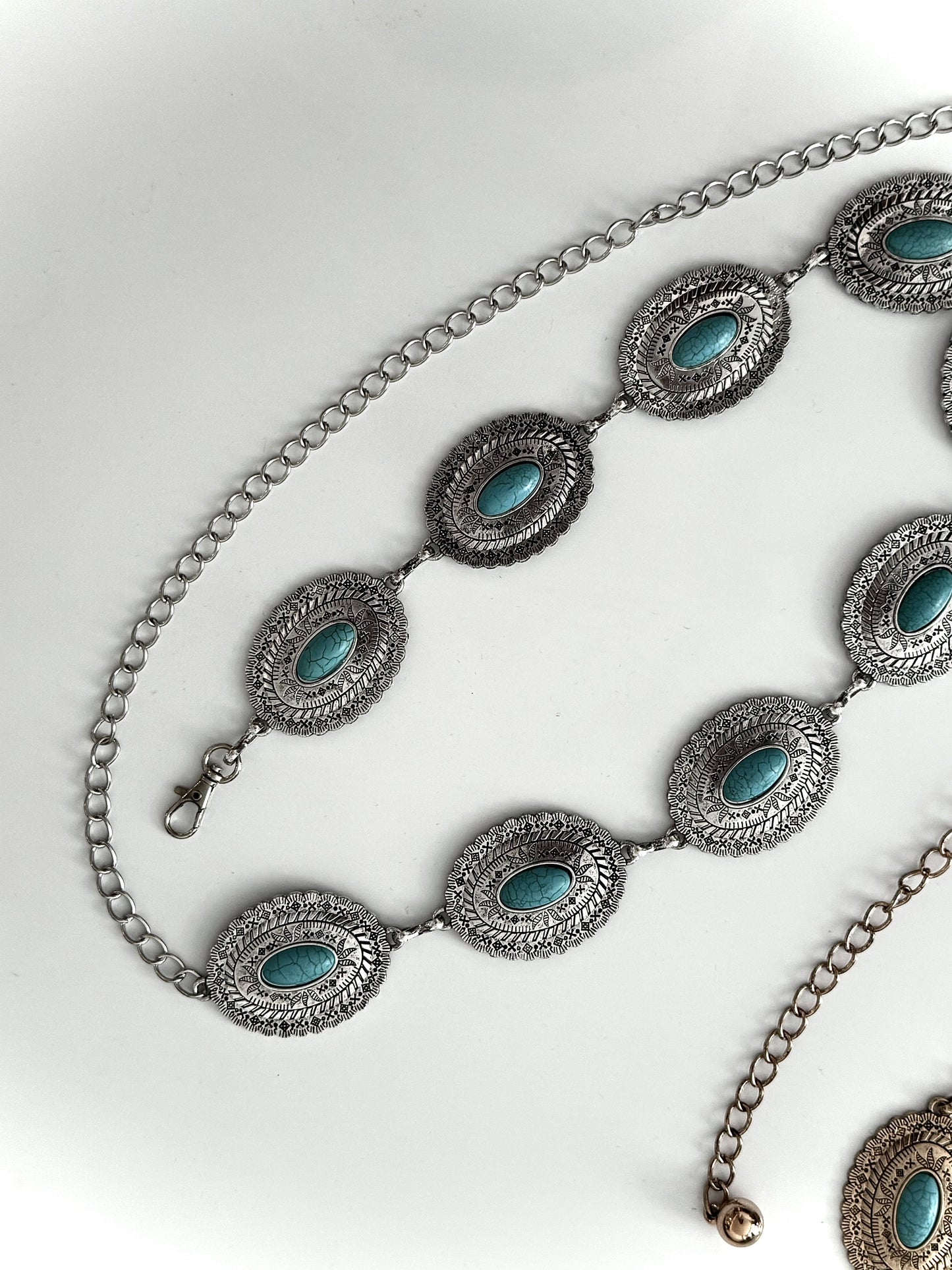 Disc Chain Belt with Stone Detail