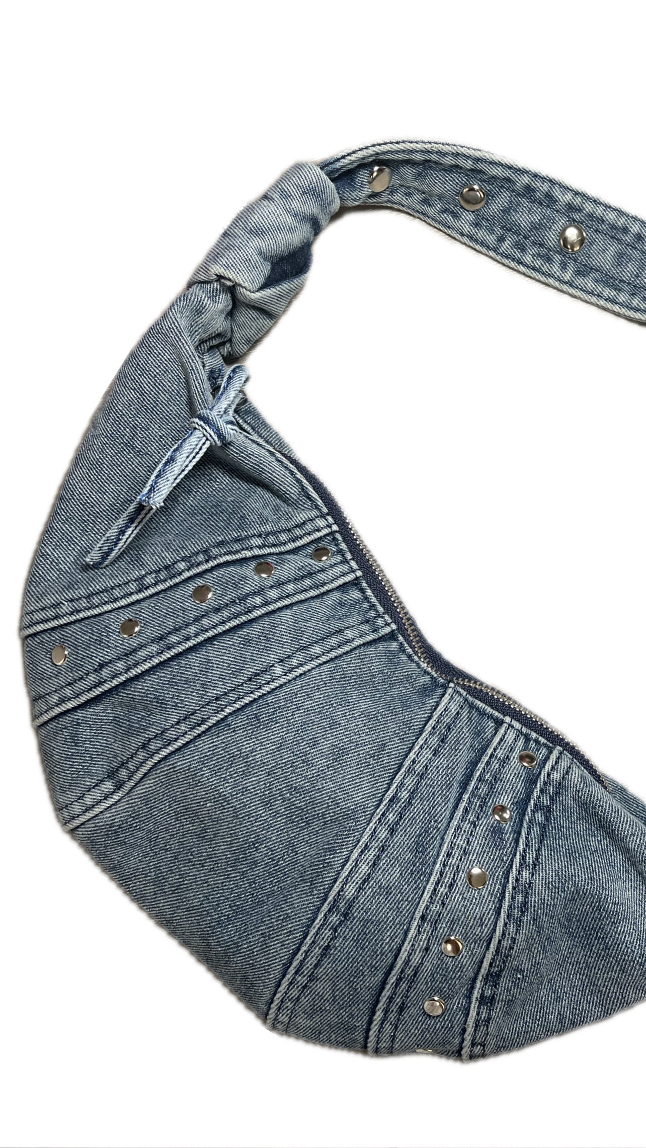 DENIM STUDDED BAG