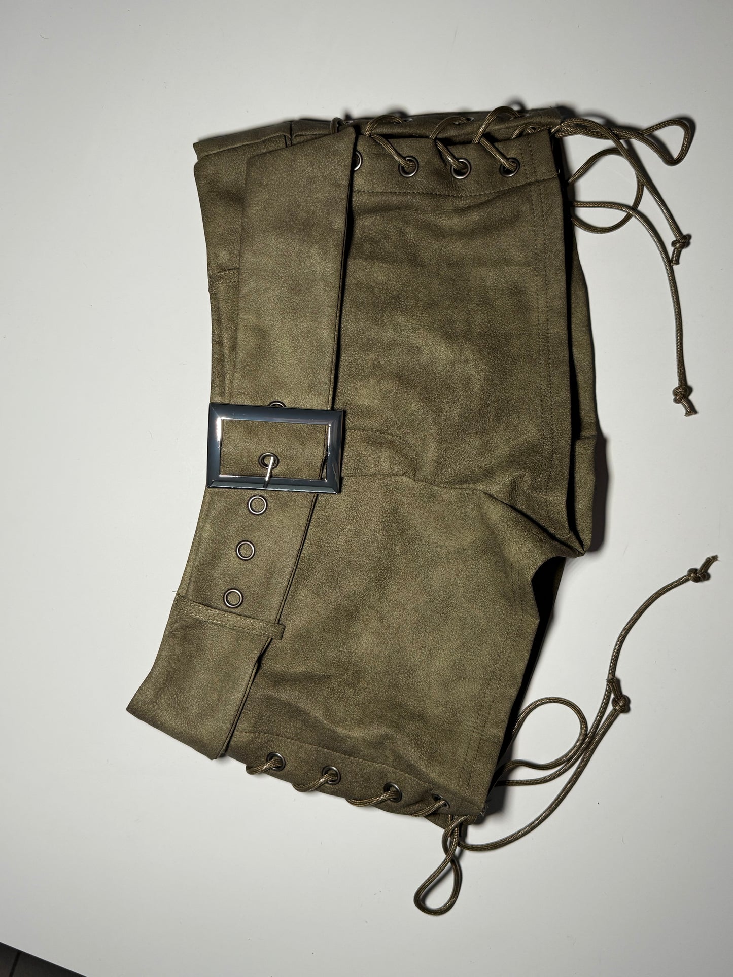 Lace Up Buckle Shorts
