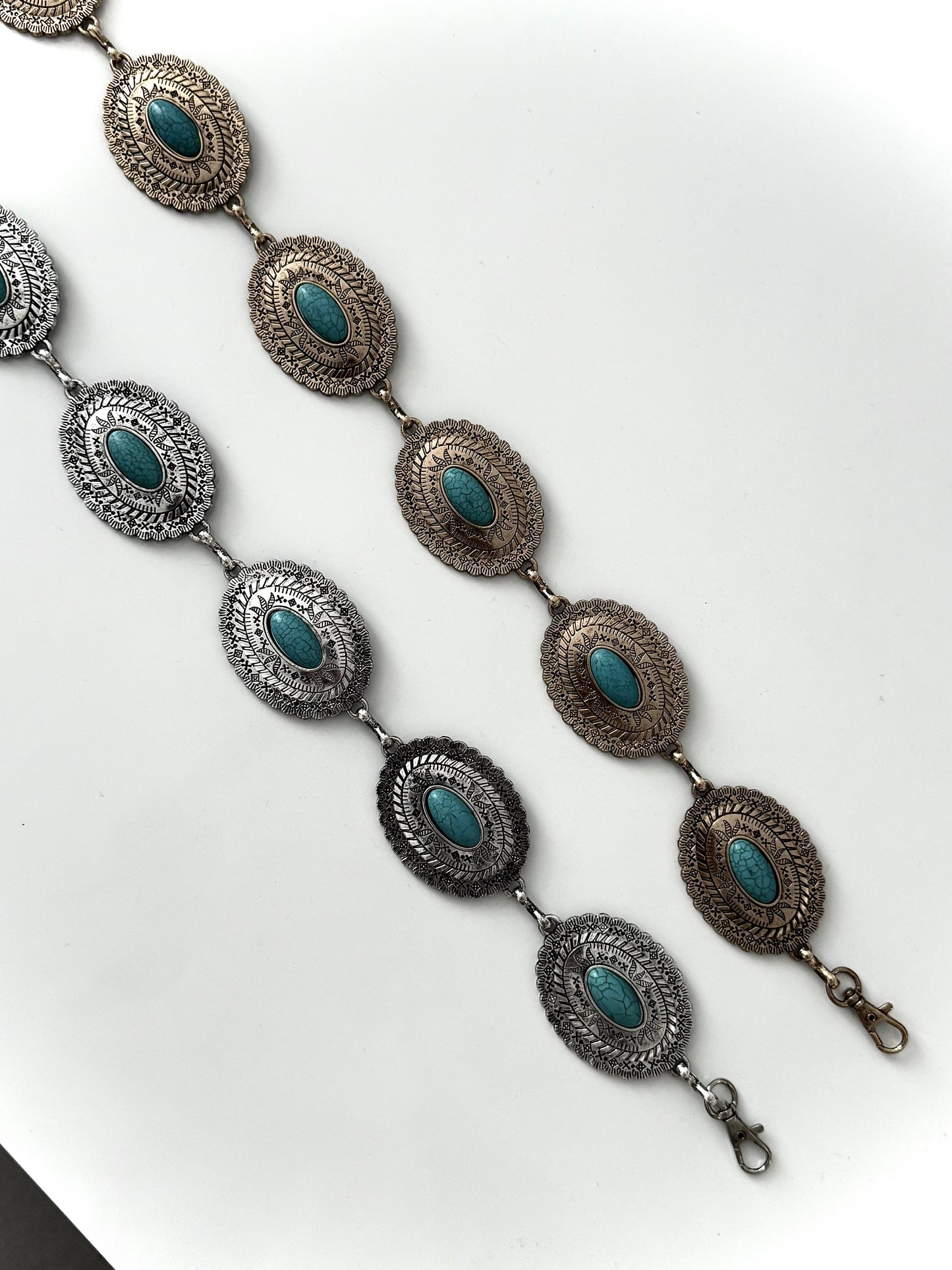 Disc Chain Belt with Stone Detail
