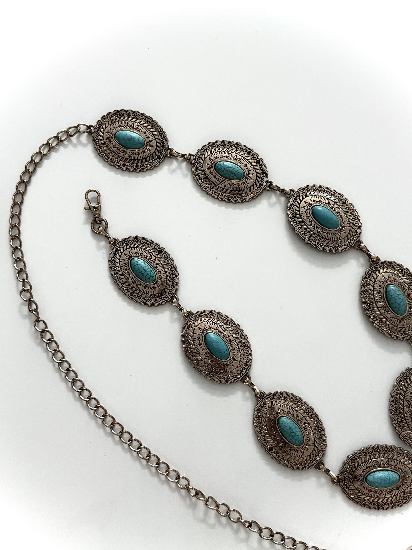 Disc Chain Belt with Stone Detail