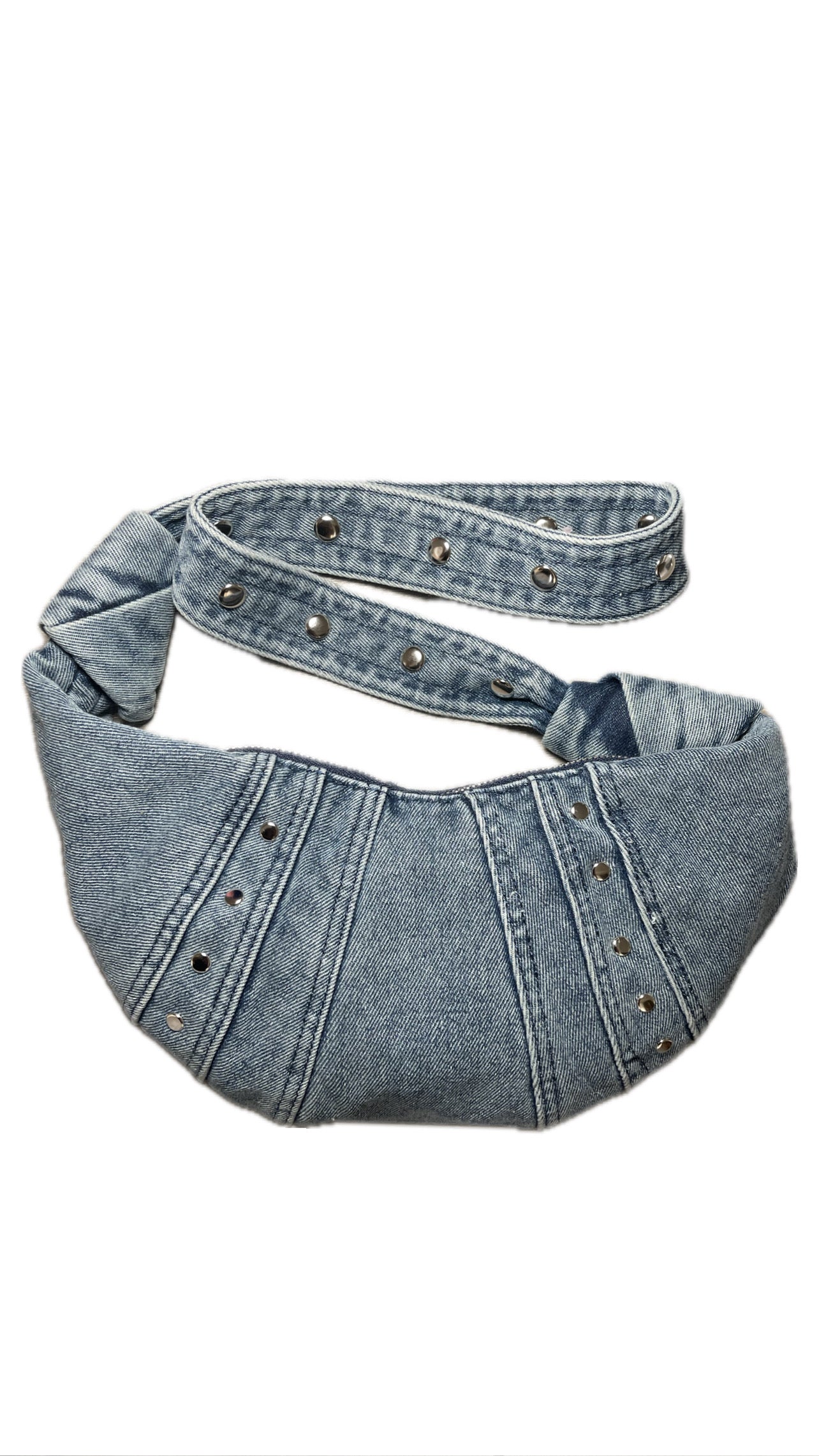 DENIM STUDDED BAG