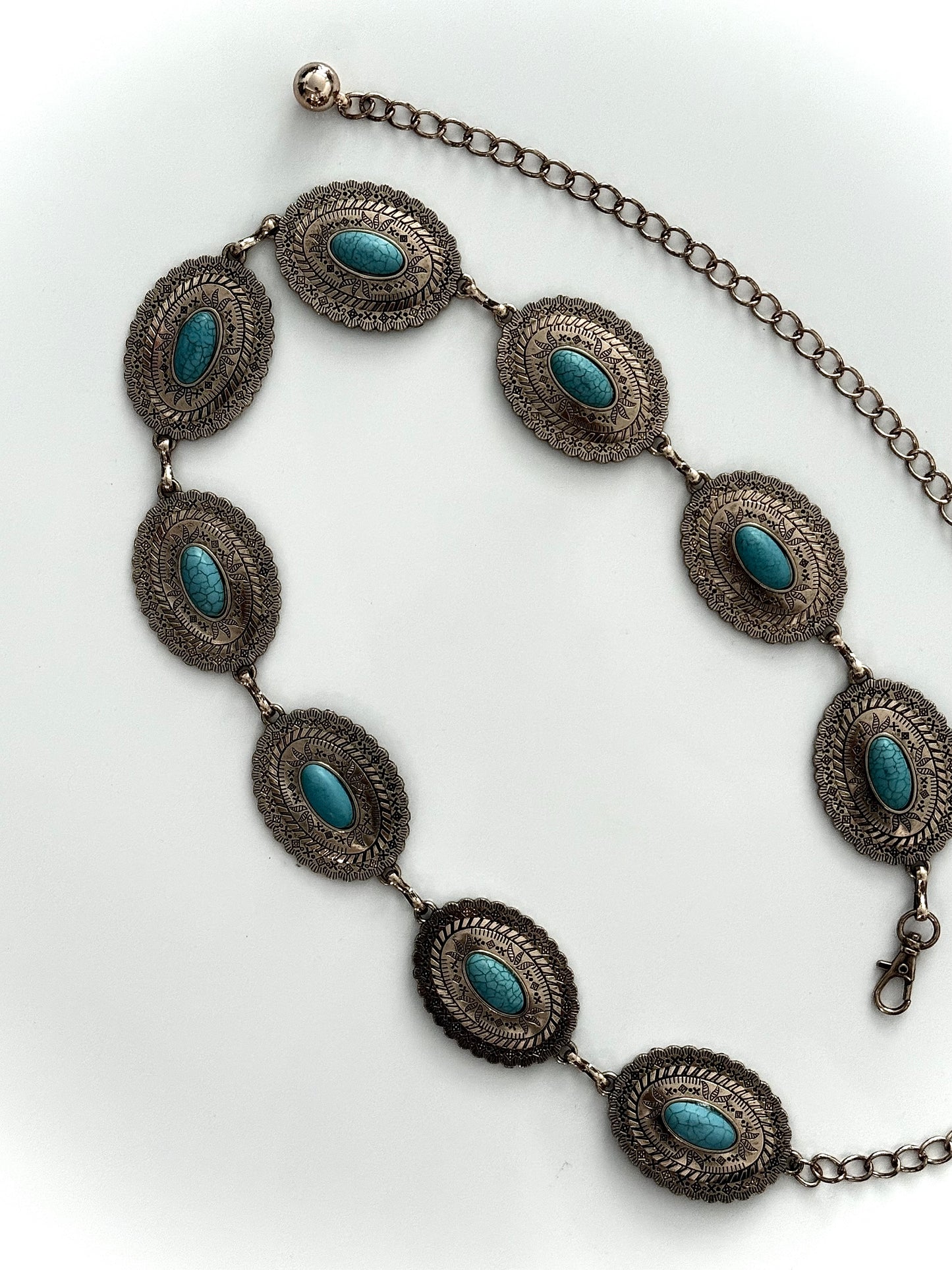 Disc Chain Belt with Stone Detail