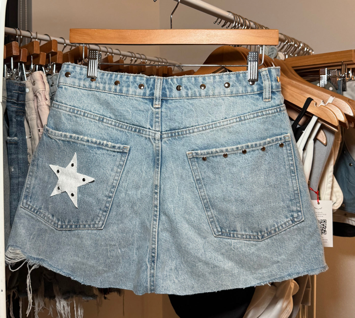 Crossed Denim Skirt