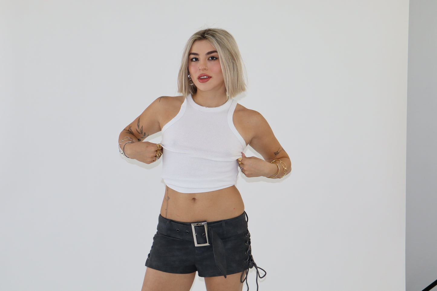 Lace Up Buckle Shorts