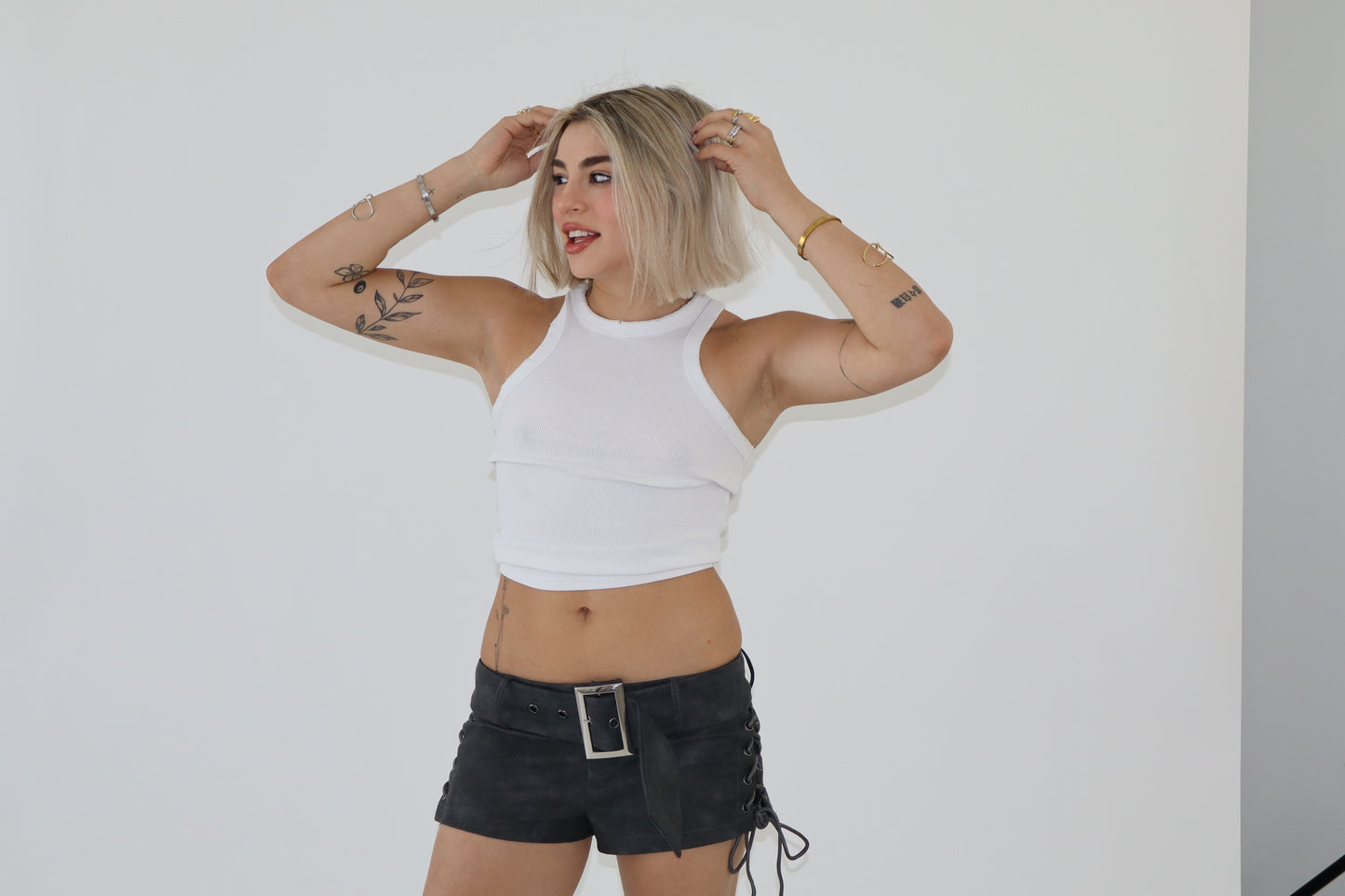Lace Up Buckle Shorts