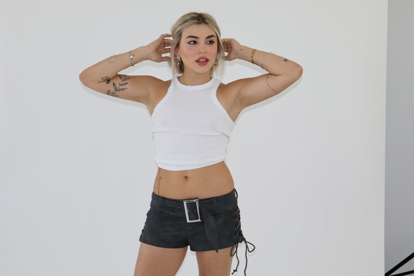 Lace Up Buckle Shorts