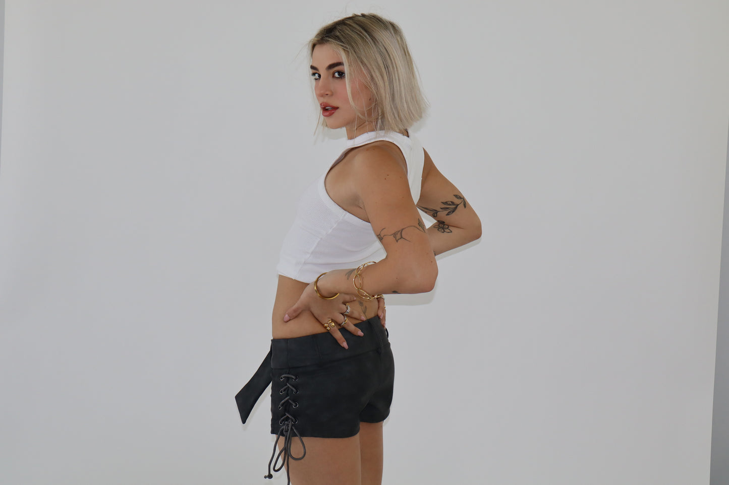Lace Up Buckle Shorts
