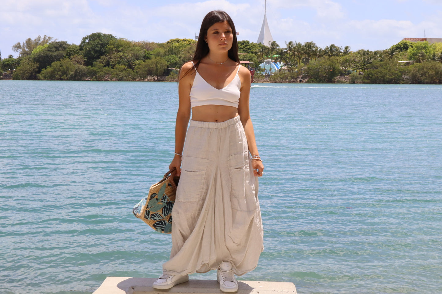 Pocket Linen Skirt