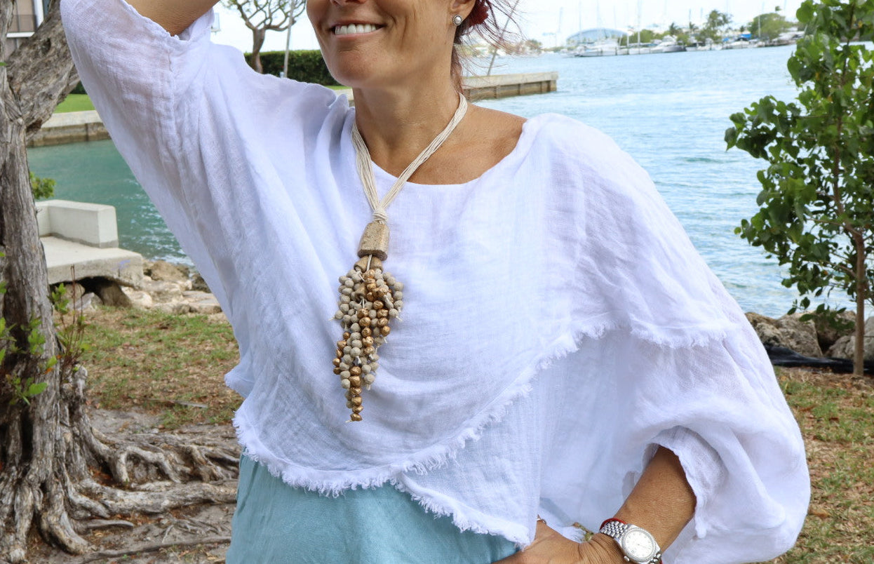 Asymmetrical Fringe Blouse