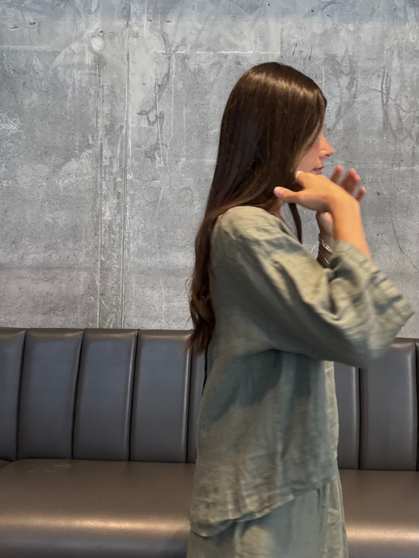 Linen Button-Back Blouse
