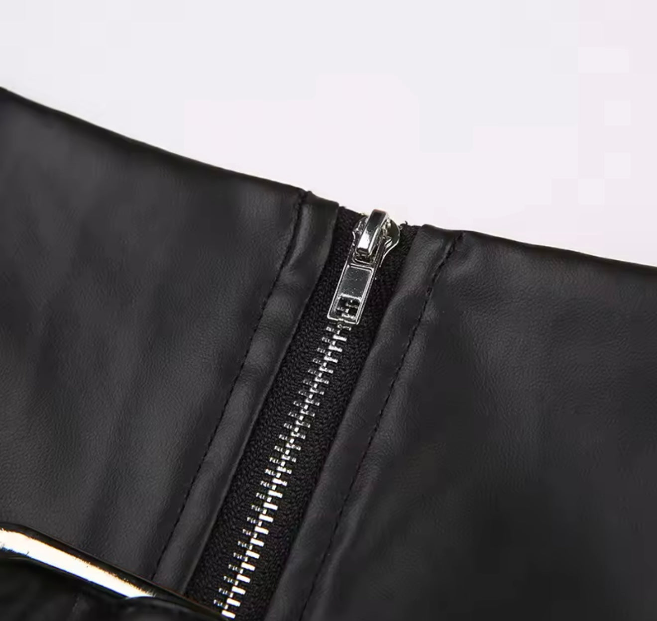 Leather Mini Skirt with Belt