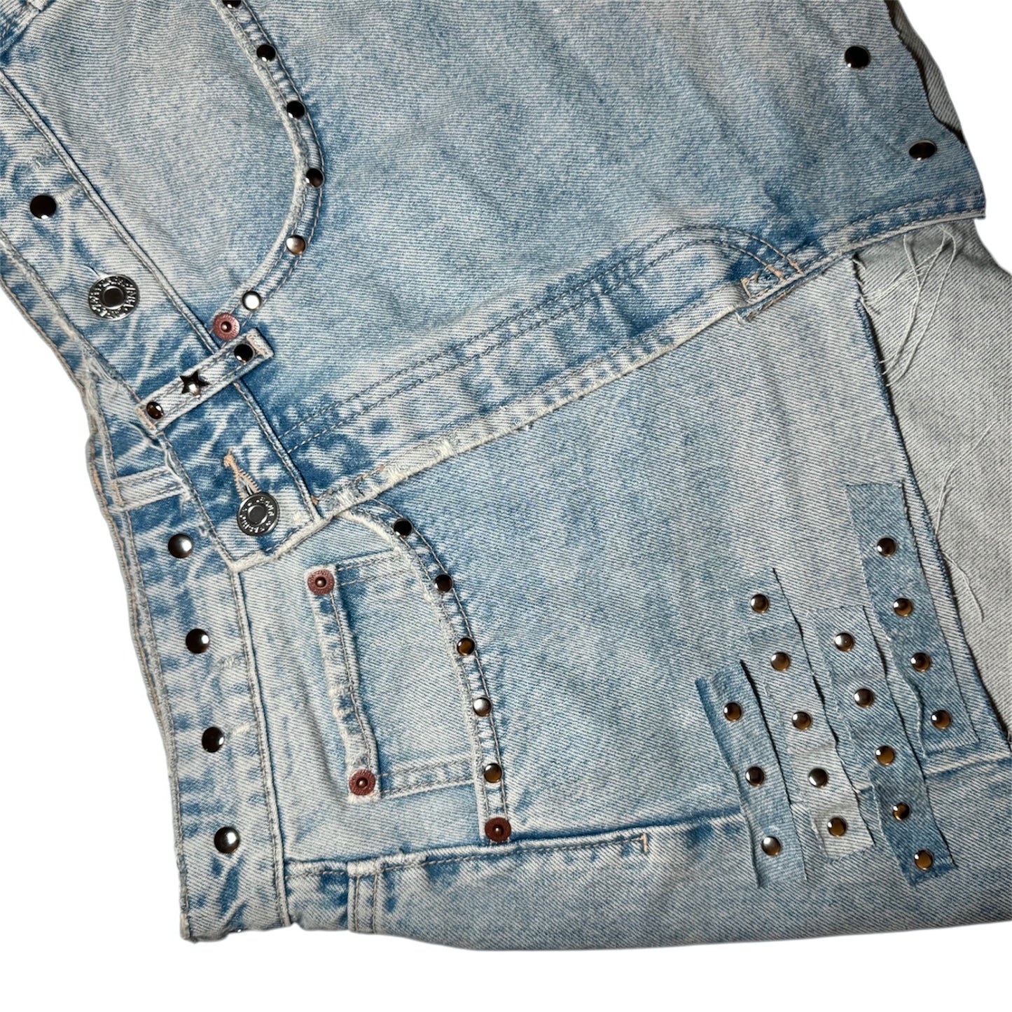 Crossed Denim Skirt