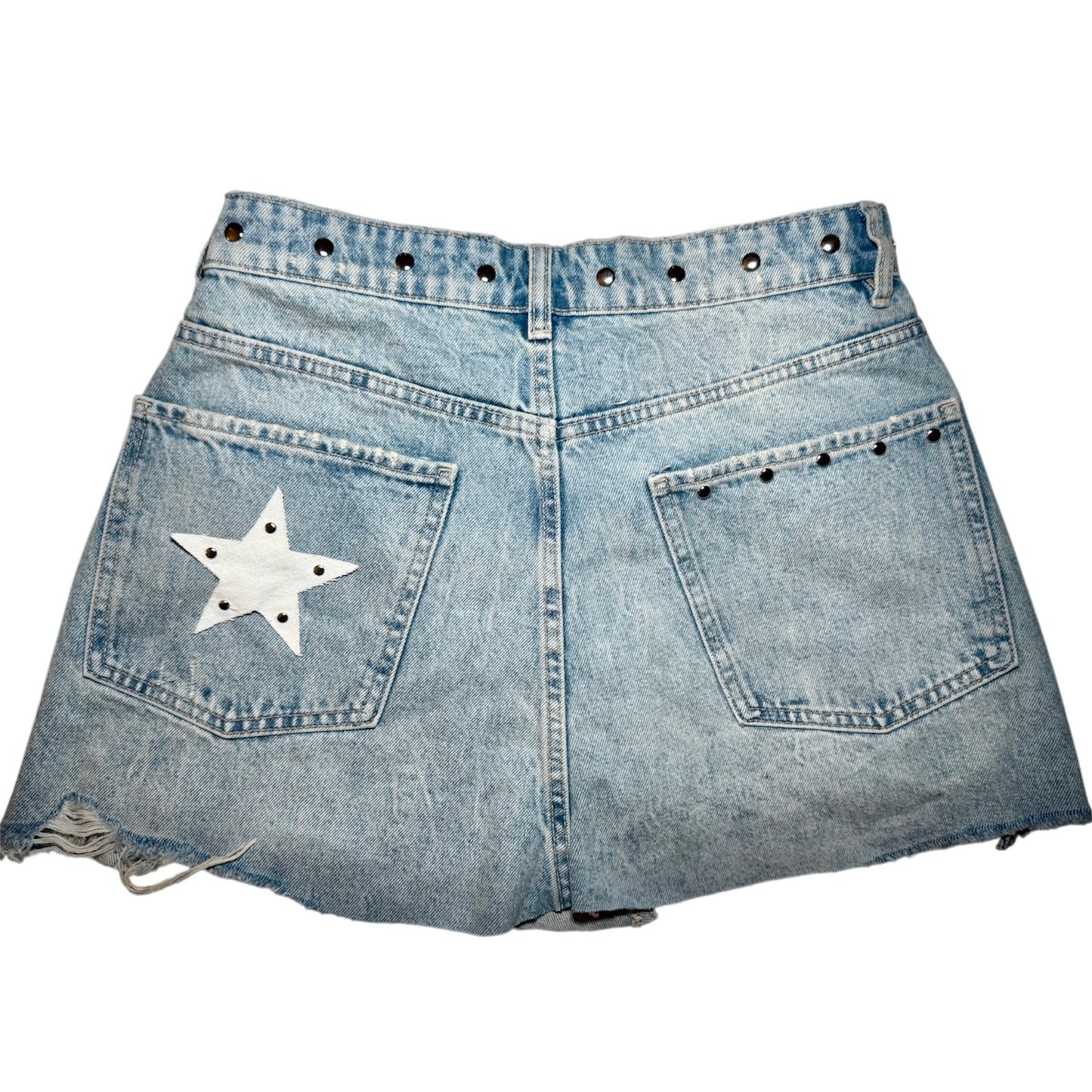 Crossed Denim Skirt