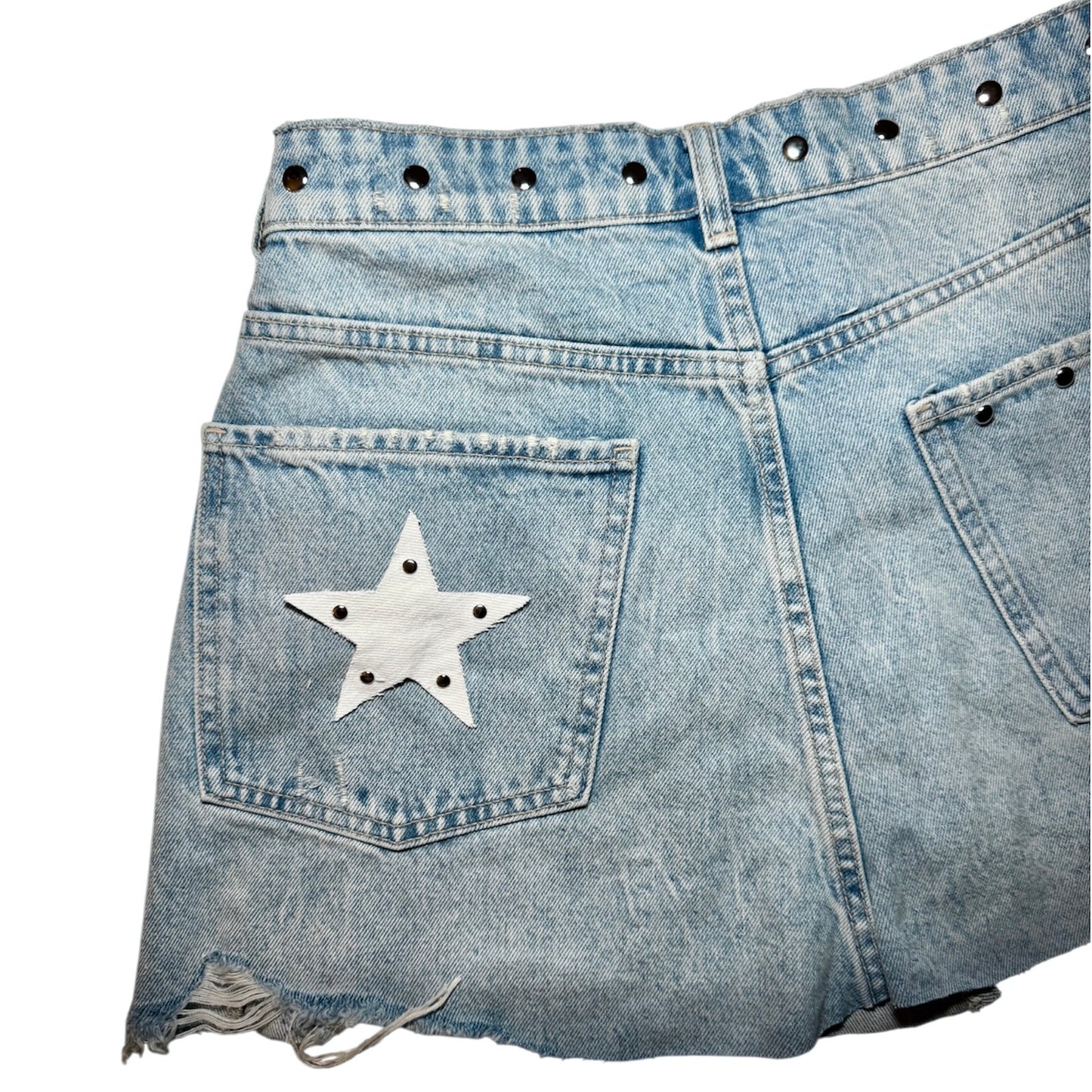Crossed Denim Skirt
