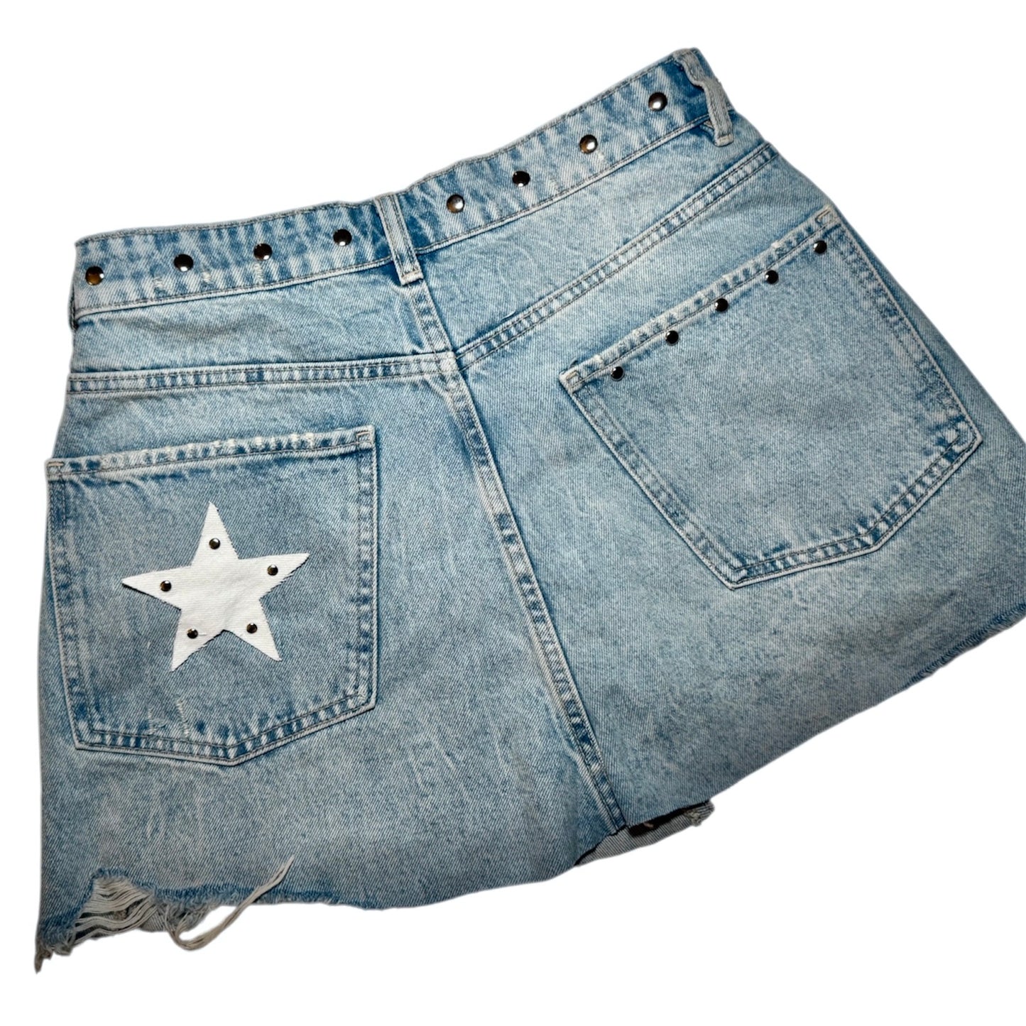 Crossed Denim Skirt