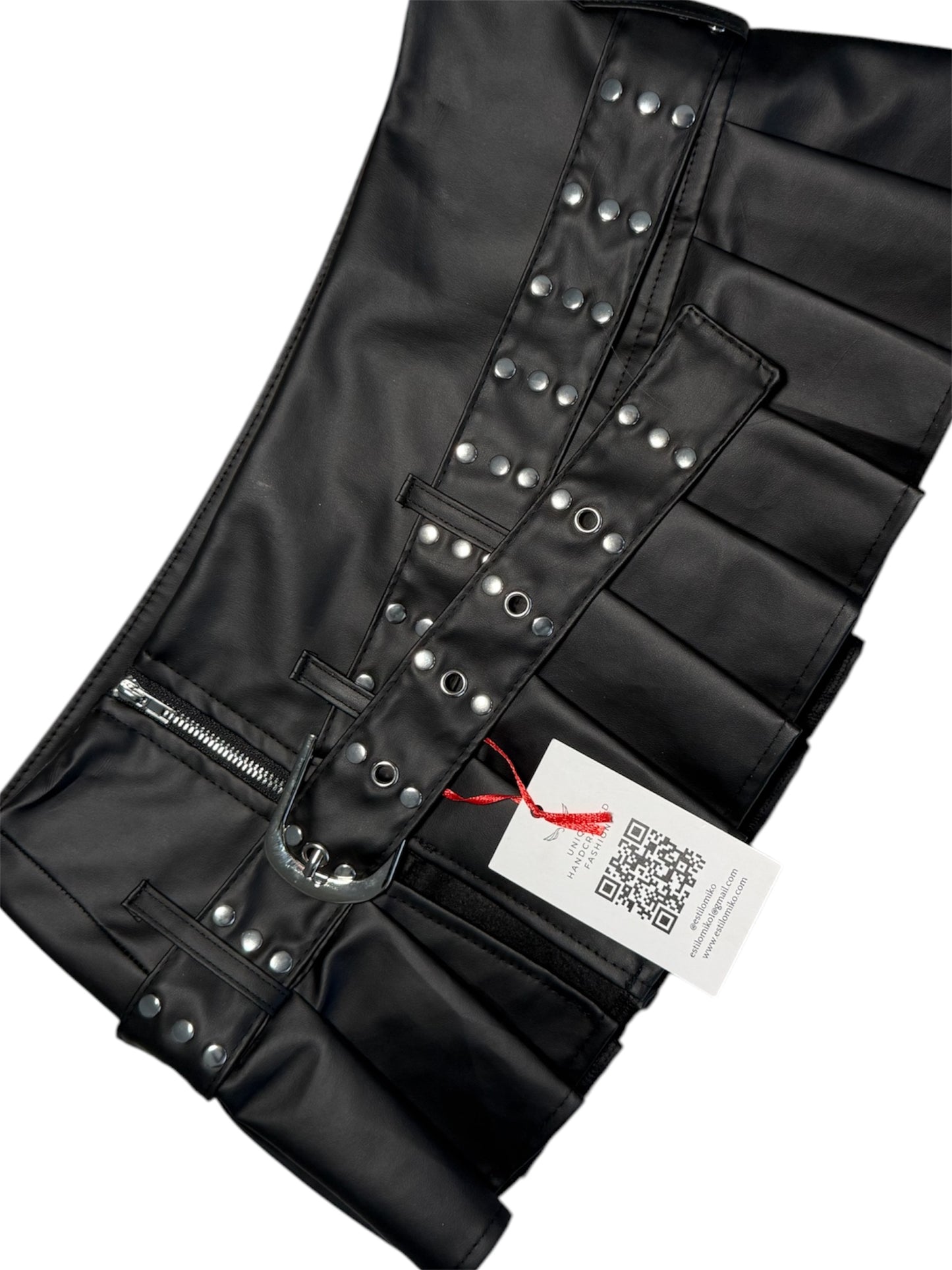 Leather Mini Skirt with Belt