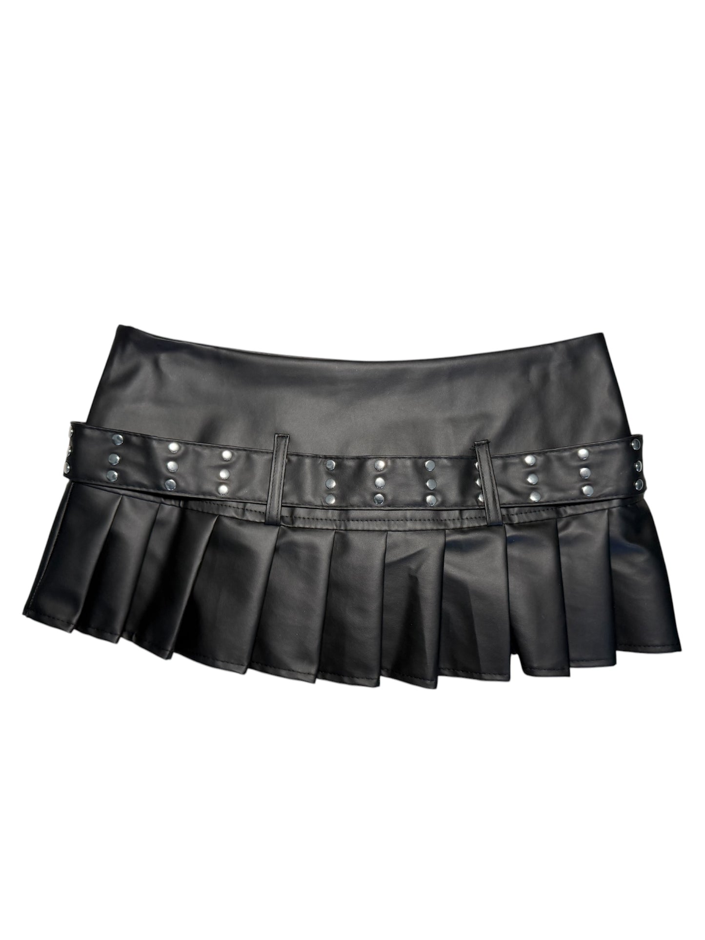 Leather Mini Skirt with Belt