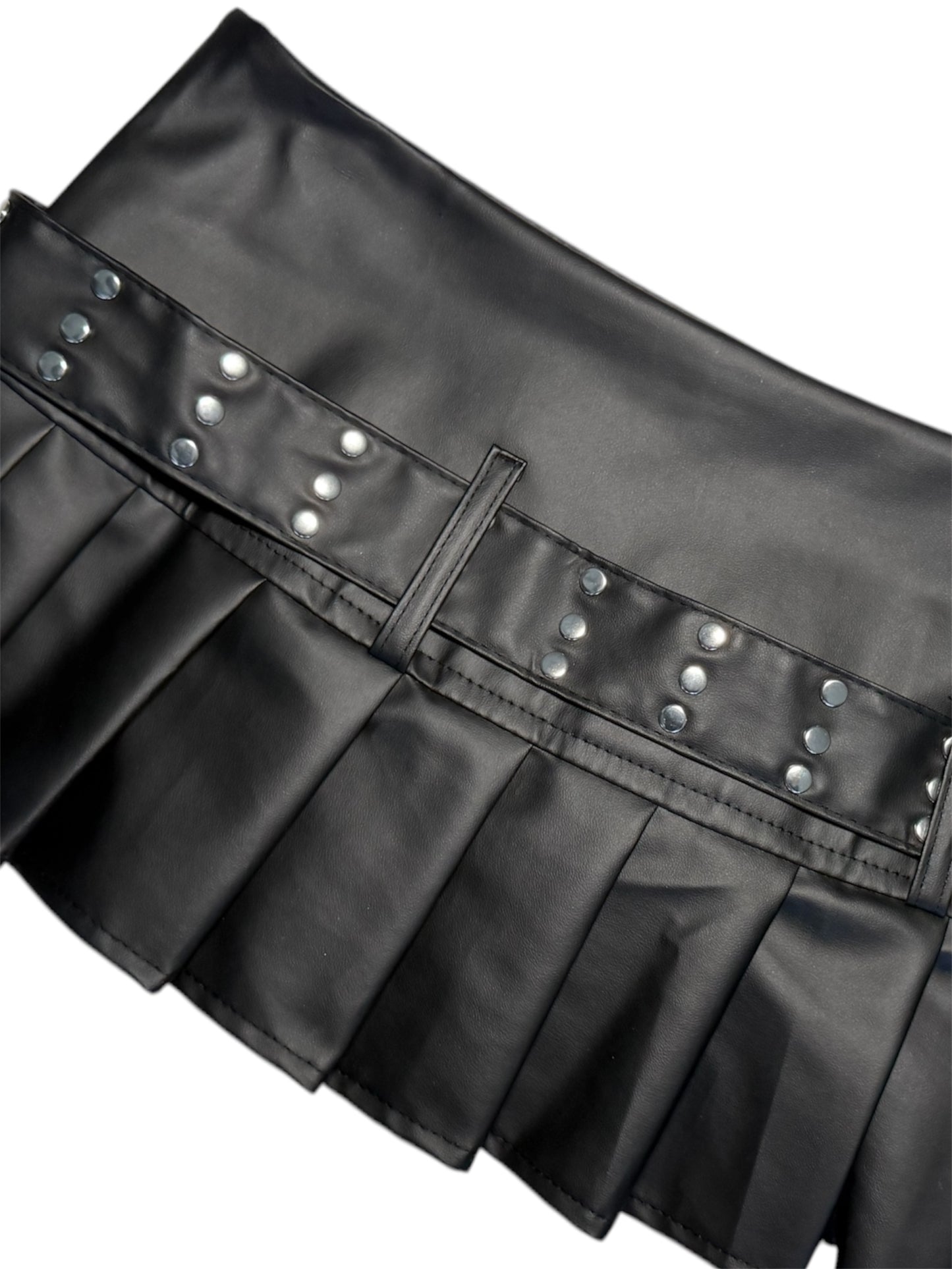 Leather Mini Skirt with Belt