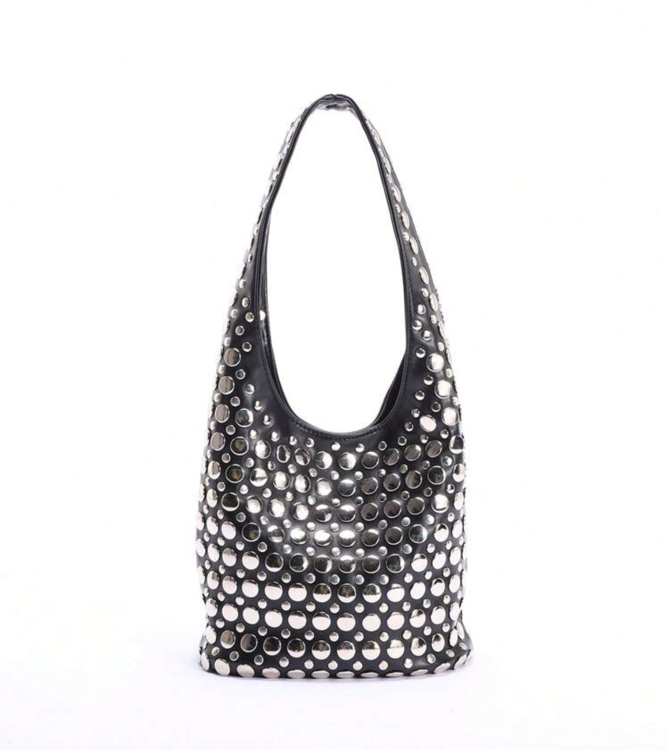 THE STUDDED SHOULDER BAG Black