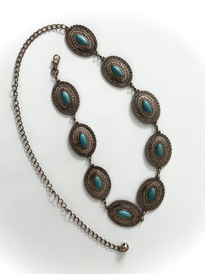 Disc Chain Belt with Stone Detail