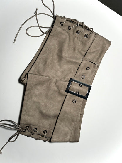 Lace Up Buckle Shorts