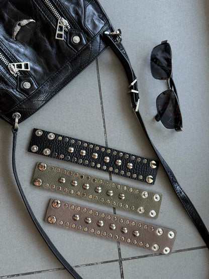 Mixed Studded Leather Cuff