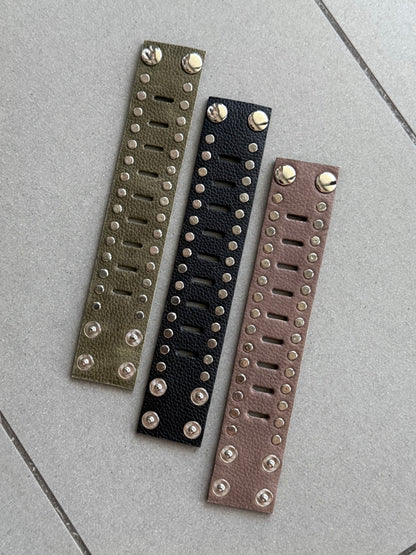 Cutout Studded Leather Cuff