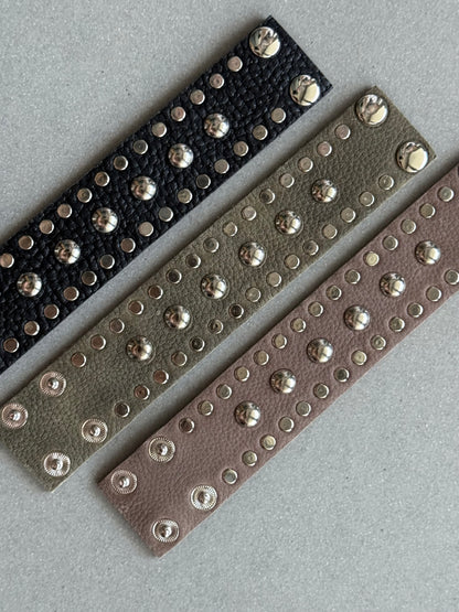 Mixed Studded Leather Cuff