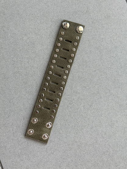 Cutout Studded Leather Cuff