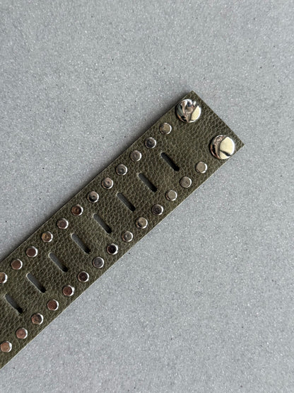 Cutout Studded Leather Cuff