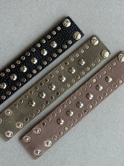 Mixed Studded Leather Cuff