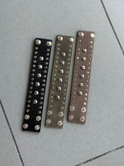 Mixed Studded Leather Cuff