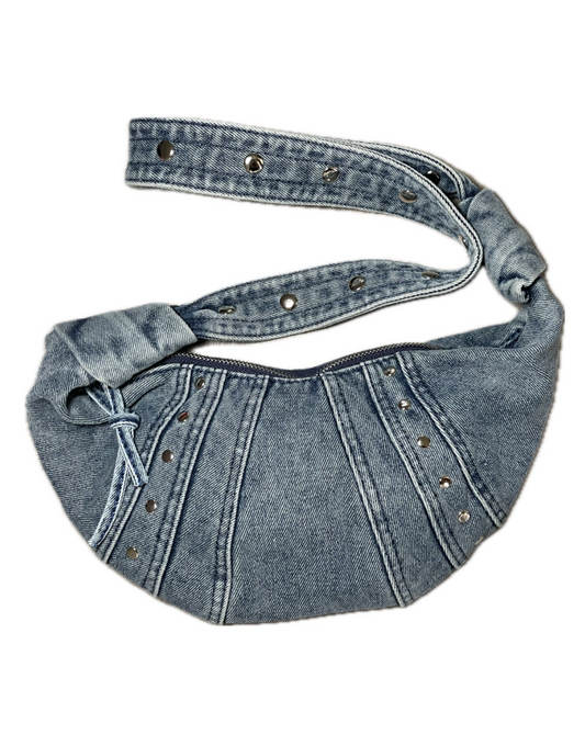 DENIM STUDDED BAG