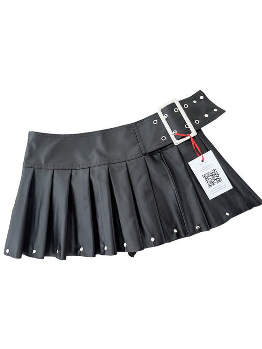 Leather low rise buckle skirt - Made to Order