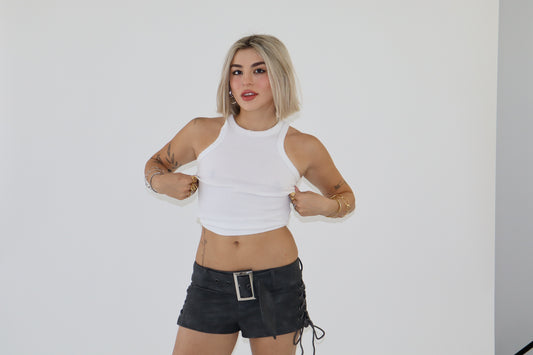 Lace Up Buckle Shorts
