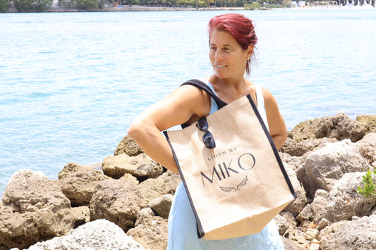 Linen by MIKO Jute Tote Bag