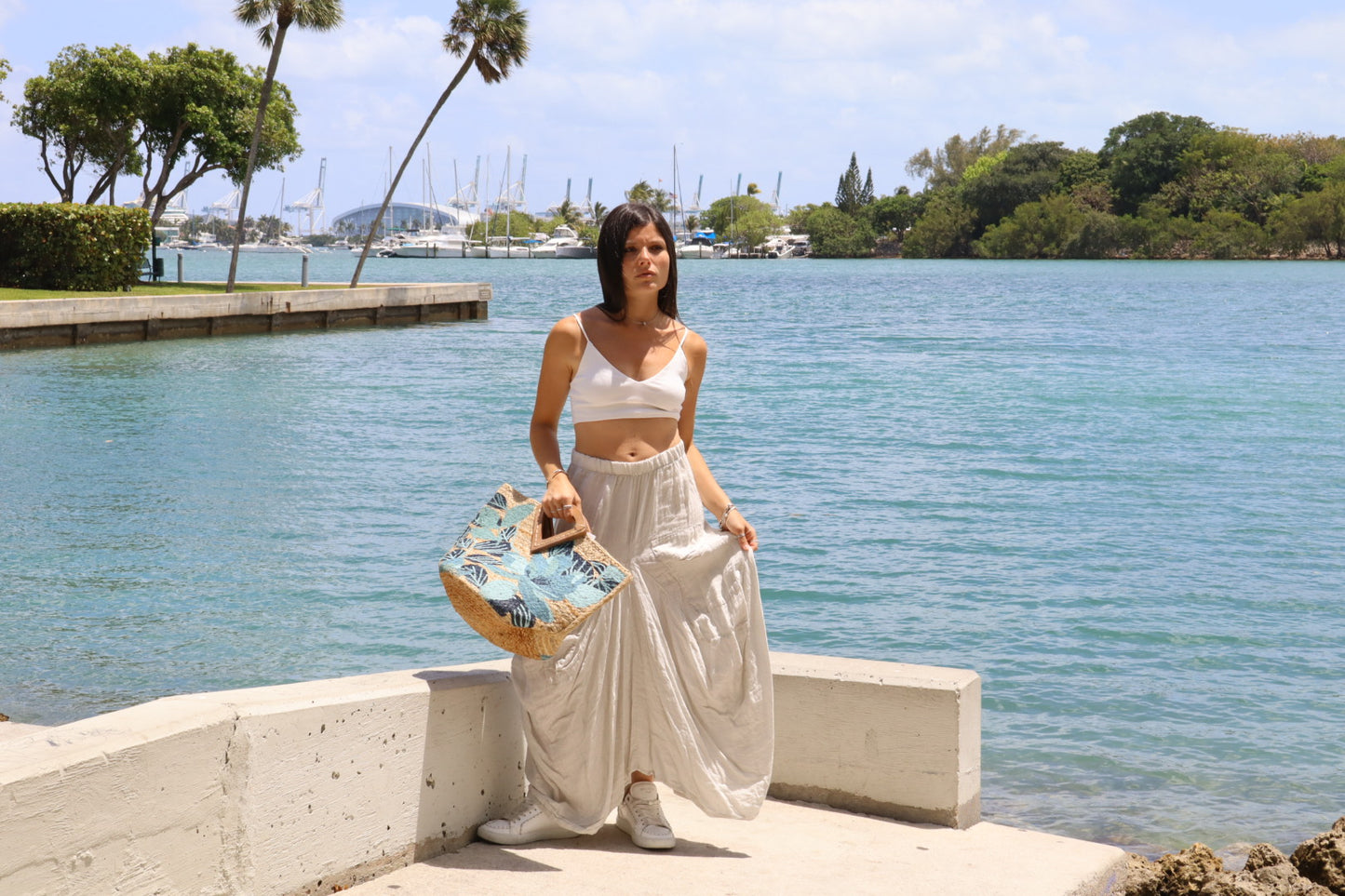 Isla Leaf Bag – Blue