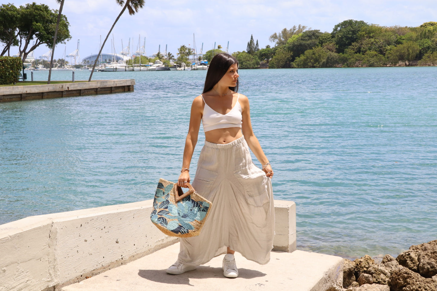 Isla Leaf Bag – Blue
