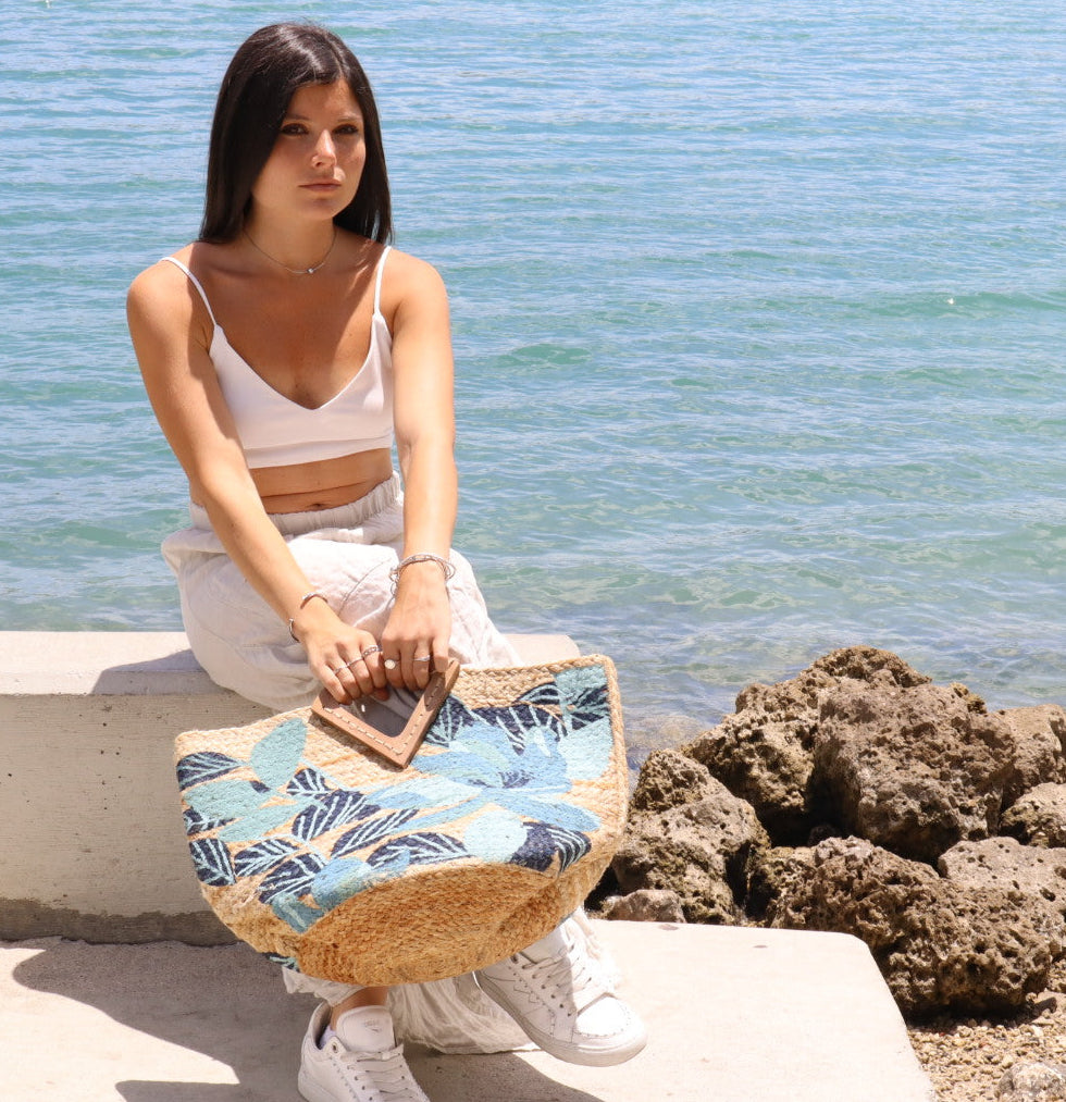 Isla Leaf Bag – Blue