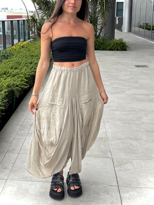 Pocket Linen Skirt