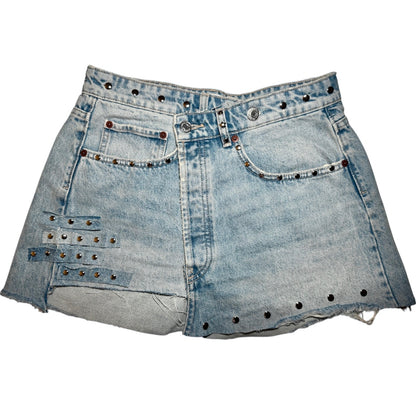 Crossed Denim Skirt