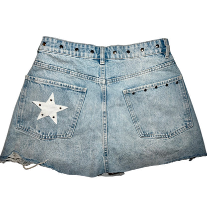 Crossed Denim Skirt