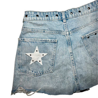 Crossed Denim Skirt